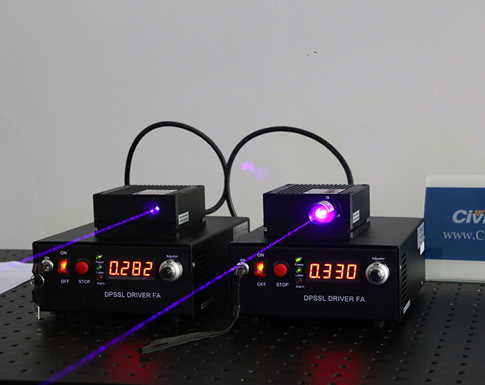 405nm 1W ~ 4W Blue-Violet highpower Semiconductor laser output power adjustable